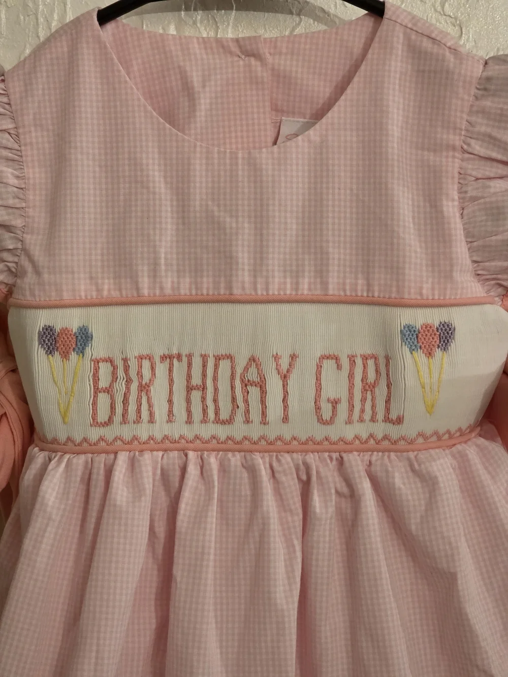 Birthday Girl Pink Smocked Dress for Kids